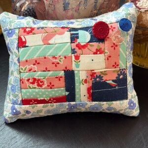 Floral Patchwork pincushion handmade